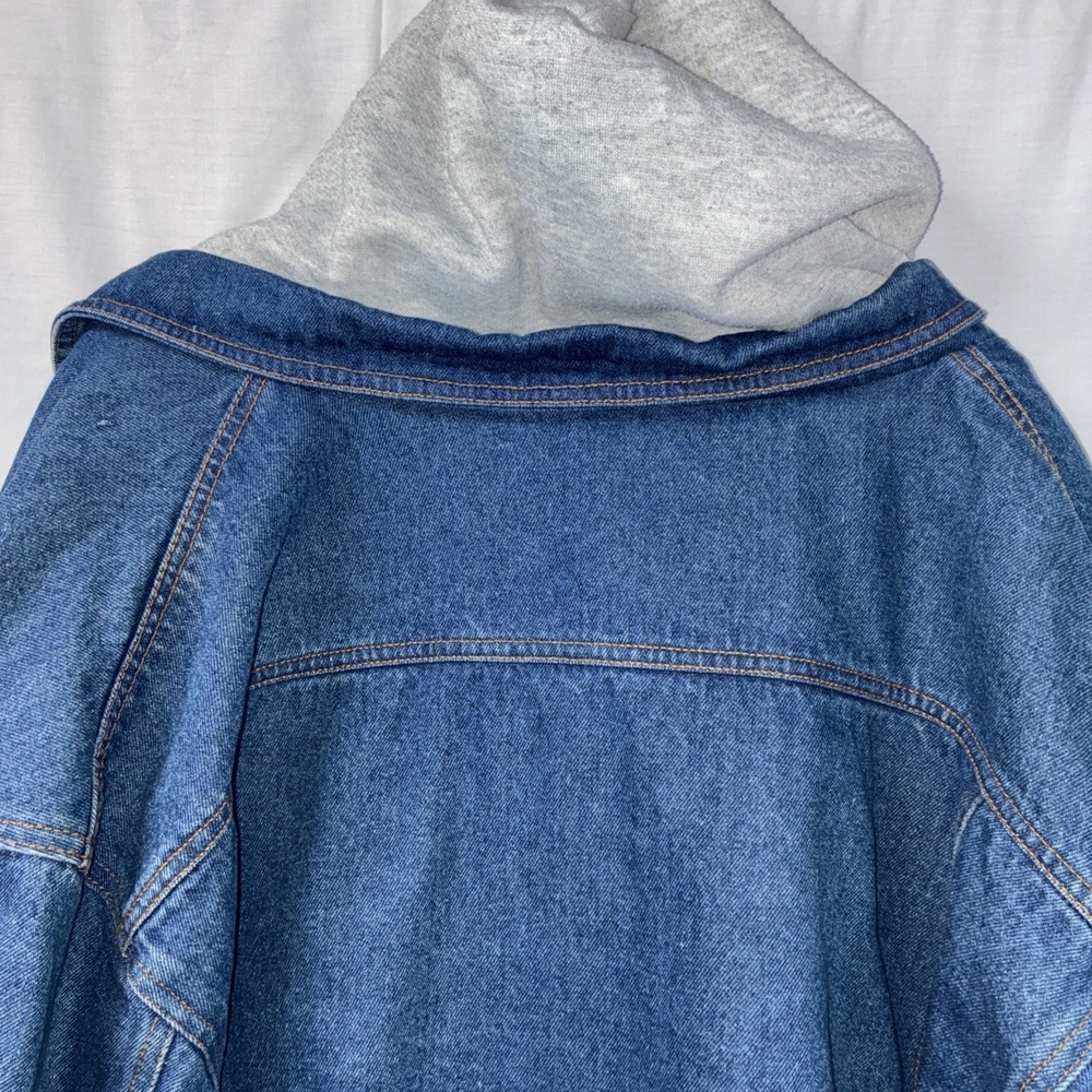Himalaya Outfitters Mens Hooded Denim Jacket Blue Workwear Size 3X Big - Picture 10 of 16